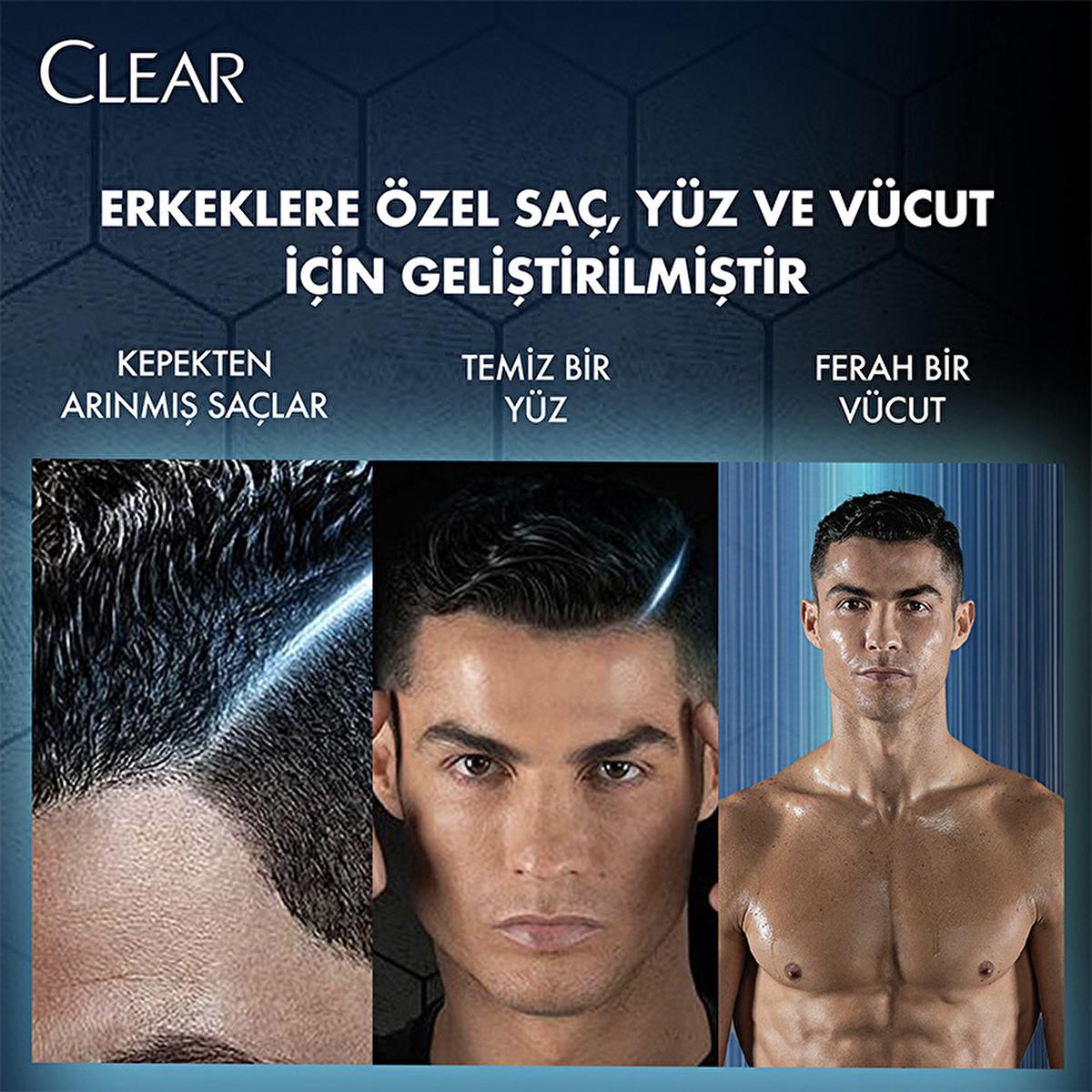 Clear Men 3-in-1 Charcoal Shampoo & Shower Gel: Deep Clean, Fight Dandruff, & Simplify Your Routine - 11.83 fl oz