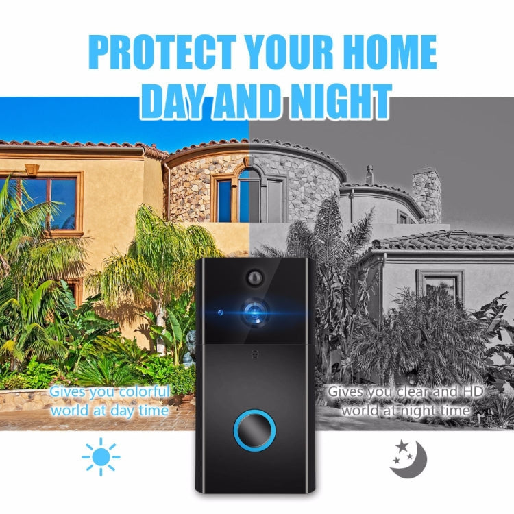 VESAFE HD 720P Security Camera Smart WiFi Video Doorbell Intercom, Support TF Card & Infrared Night Vision & Motion Detection App for IOS and Android(Black)