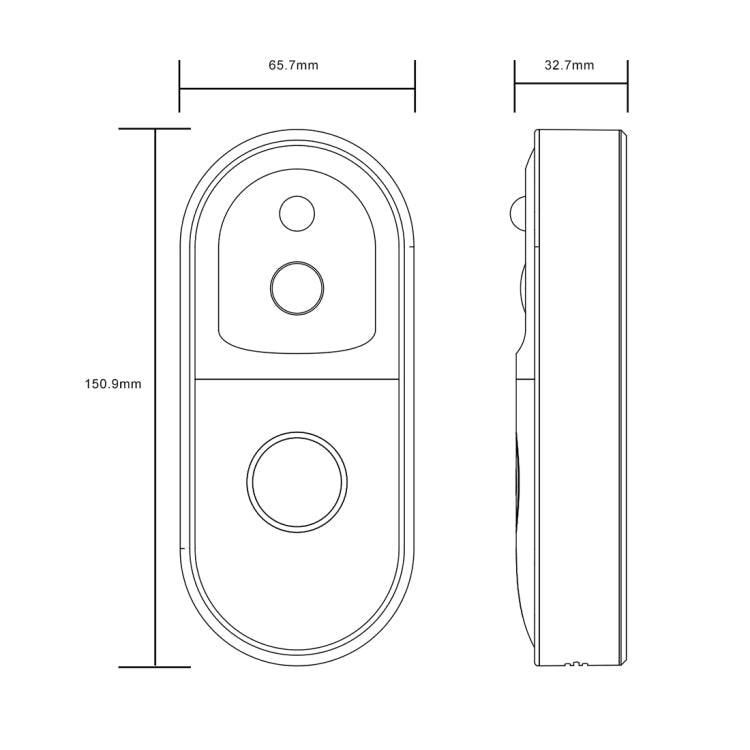 B50 720P Smart WiFi Video Visual Doorbell, Support Phone Remote Monitoring & Night Vision & SD Card (White)
