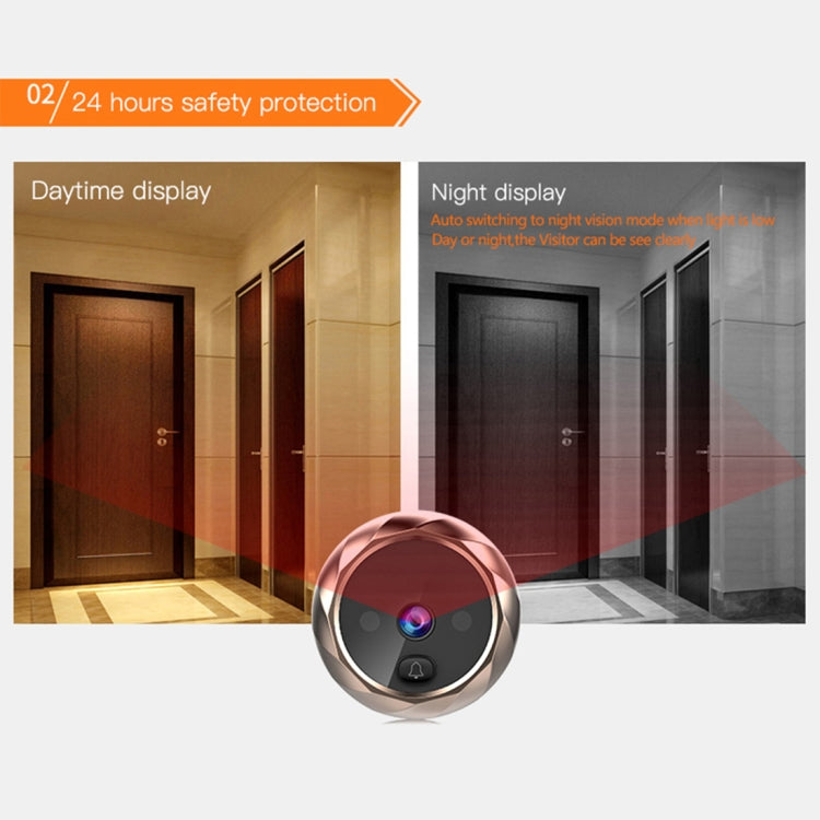 DD1 Smart Electronic Cat Eye Camera Doorbell with 2.8 inch LCD Screen, Support Infrared Night Vision(Silver)