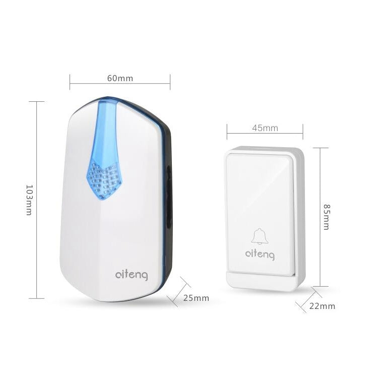 AITENG V026J Wireless Batteryless WIFI Doorbell, US Plug