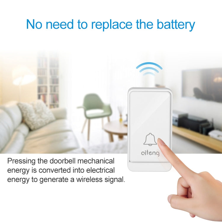 AITENG V026J Wireless Batteryless WIFI Doorbell, UK Plug