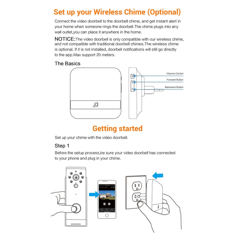 B10 52 Chimes 110dB Doorbell Receiver Low Power Consumption Home Door Tools, EU Plug, AC 90-260V (Black)