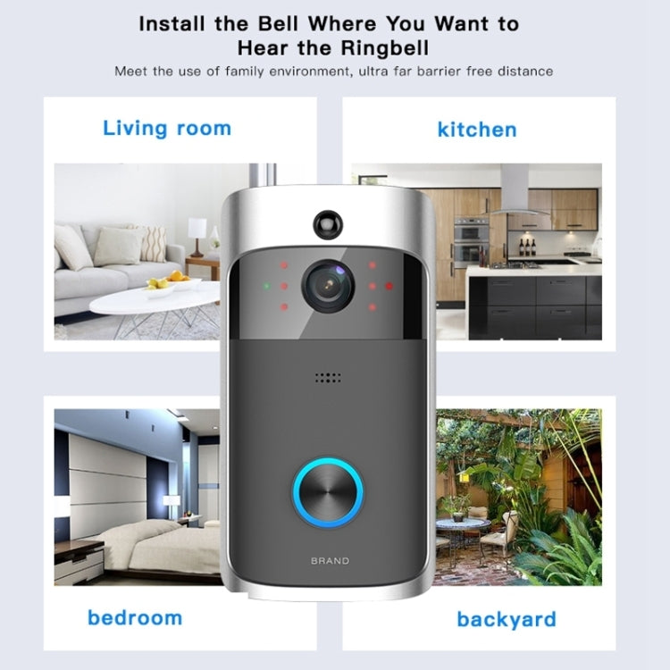 M3 720P Smart WIFI Ultra Low Power Video Visual Doorbell With Ding Dong Version, US Plug(Black)