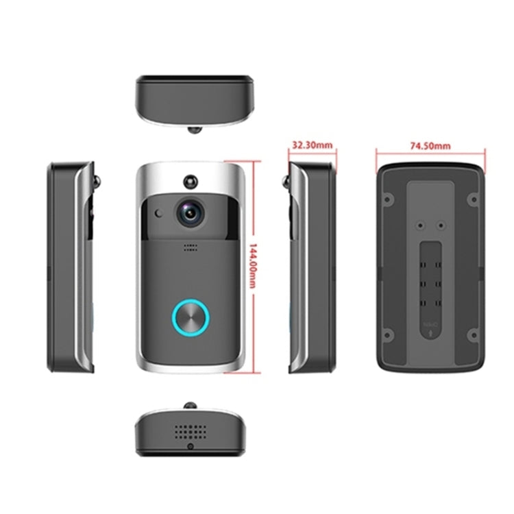 M3 720P Smart WIFI Ultra Low Power Video Visual Doorbell With Ding Dong Version, US Plug(Black)
