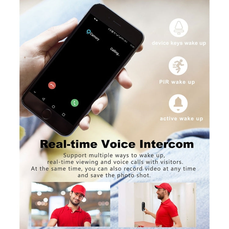 M108 720P 6400mAh Smart WIFI Video Visual Doorbell,Support Phone Remote Monitoring & Real-time Voice Intercom (Black)