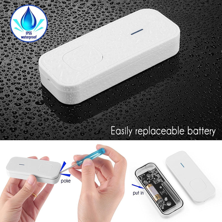 P6-B 110dB Wireless IP55 Waterproof Low Power Consumption WiFi Doorbell Receiver, 53 Music Options, Receiver Distance: 300m(White)