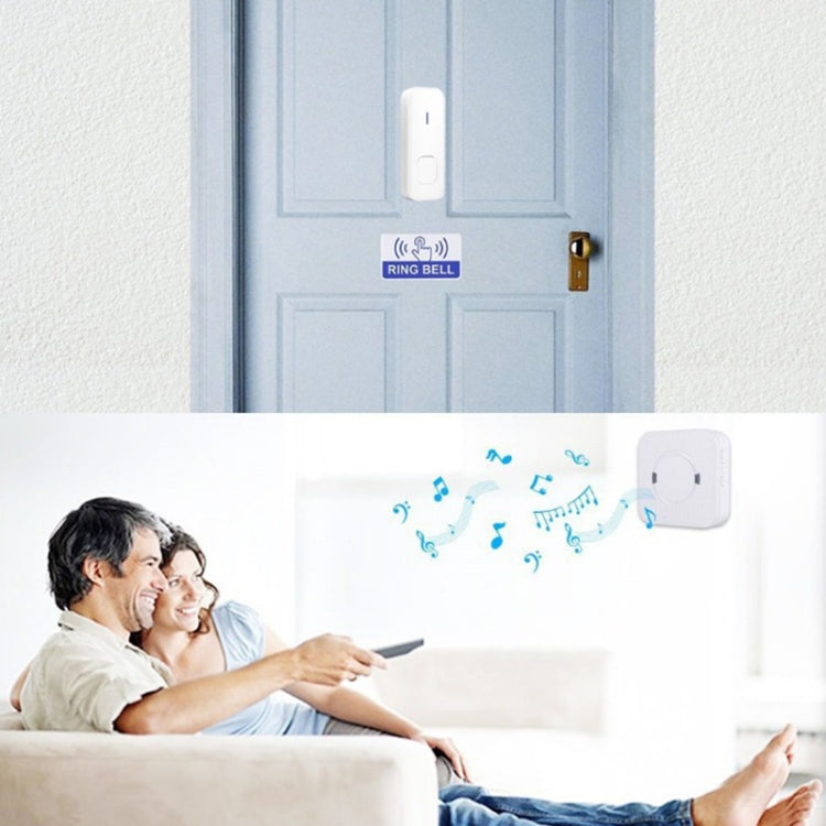 P6 110dB Wireless IP55 Waterproof Low Power Consumption WiFi Doing-dong Doorbell Receiver, Receiver Distance: 300m, EU Plug(White)