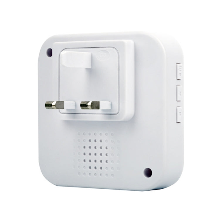 P6 110dB Wireless IP55 Waterproof Low Power Consumption WiFi Doing-dong Doorbell Receiver, Receiver Distance: 300m, UK Plug(White)