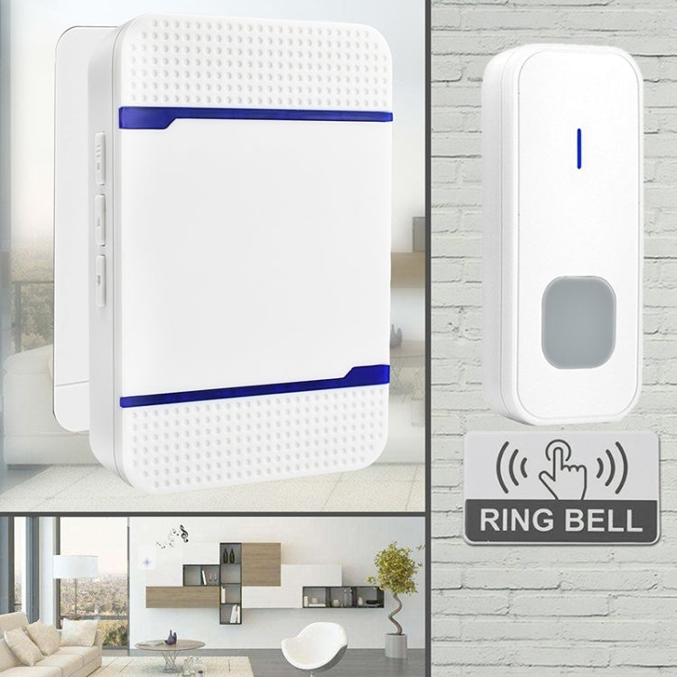 N15K-1T1-B 110dB Wireless IP55 Waterproof Low Power Consumption WiFi Doorbell Receiver with Night Light , Receiver Distance: 300m (White)