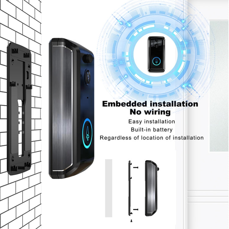 M101 WiFi Intelligent Video Doorbell, Support Infrared Night Vision / Motion Detection / Two-way Intercom / 32GB SD Card (Black)