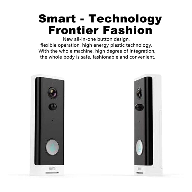 M200A 1080P WiFi Intelligent Round Button Video Doorbell, Support Infrared Motion Detection & Adaptive Rate & Two-way Intercom & Remote / PIR Wakeup(White)