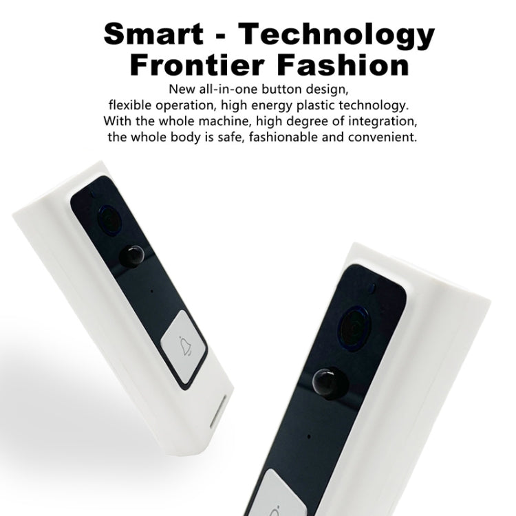 M200B WiFi Intelligent Square Button Video Doorbell, Support Infrared Motion Detection & Adaptive Rate & Two-way Intercom & Remote / PIR Wakeup(White)