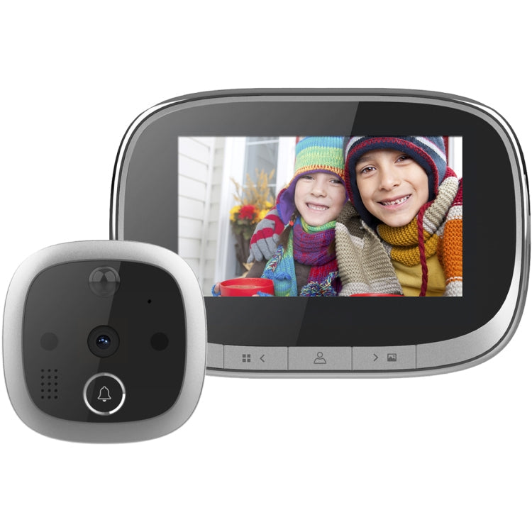 SF550 4.3 inch Screen 1.0MP Security Digital Door Viewer with 12 Polyphonic Music, Support PIR Motion Detection & Infrared Night Vision & 145 Degrees Wide Angle & TF Card (Black)