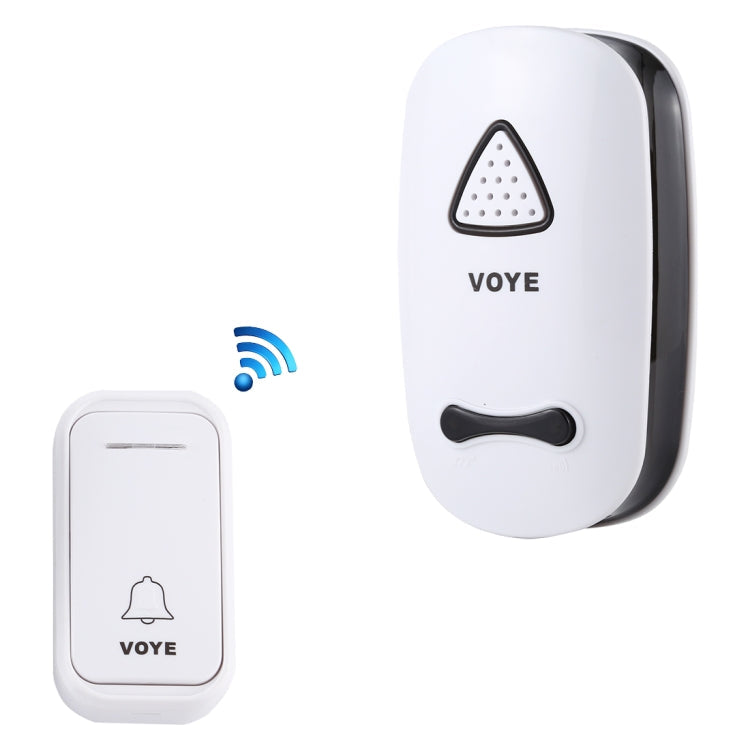 VOYE V025F Home Music Remote Control Wireless Doorbell with 38 Polyphony Sounds, US Plug(White)