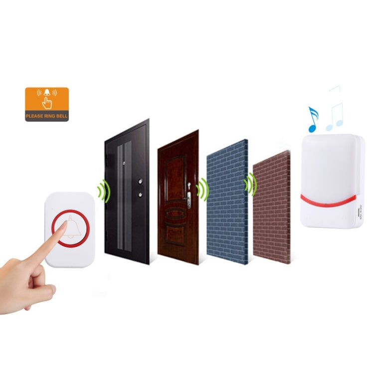 CMF1188 Home Music Remote Control Wireless Doorbell with 38 Ringtones & Colorful Flashing Lights + Ringtones / Ringtones / Colorful Flashing Lights 3-Modes (White)