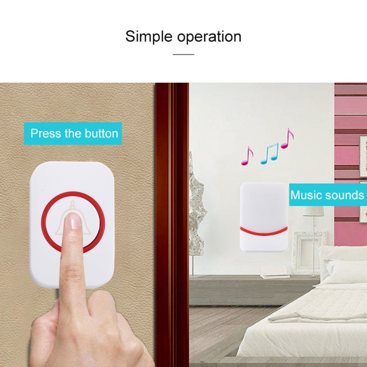 CMF1188 Home Music Remote Control Wireless Doorbell with 38 Ringtones & Colorful Flashing Lights + Ringtones / Ringtones / Colorful Flashing Lights 3-Modes (White)
