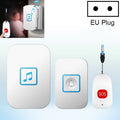 CACAZI C86 Wireless SOS Pager Doorbell Old man Child Emergency Alarm Remote Call Bell, EU Plug(White)