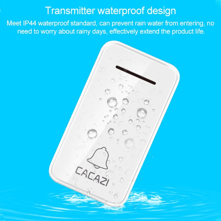 CACAZI FA8 Self-Powered Wireless Doorbell, EU Plug(White)