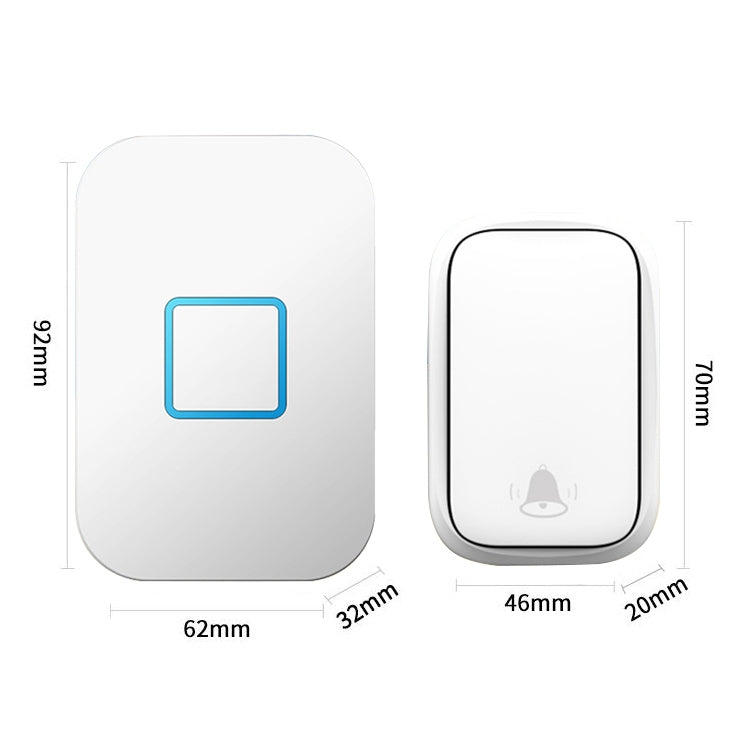CACAZI FA88 Self-Powered Smart Home Wireless Doorbell, US Plug(White)