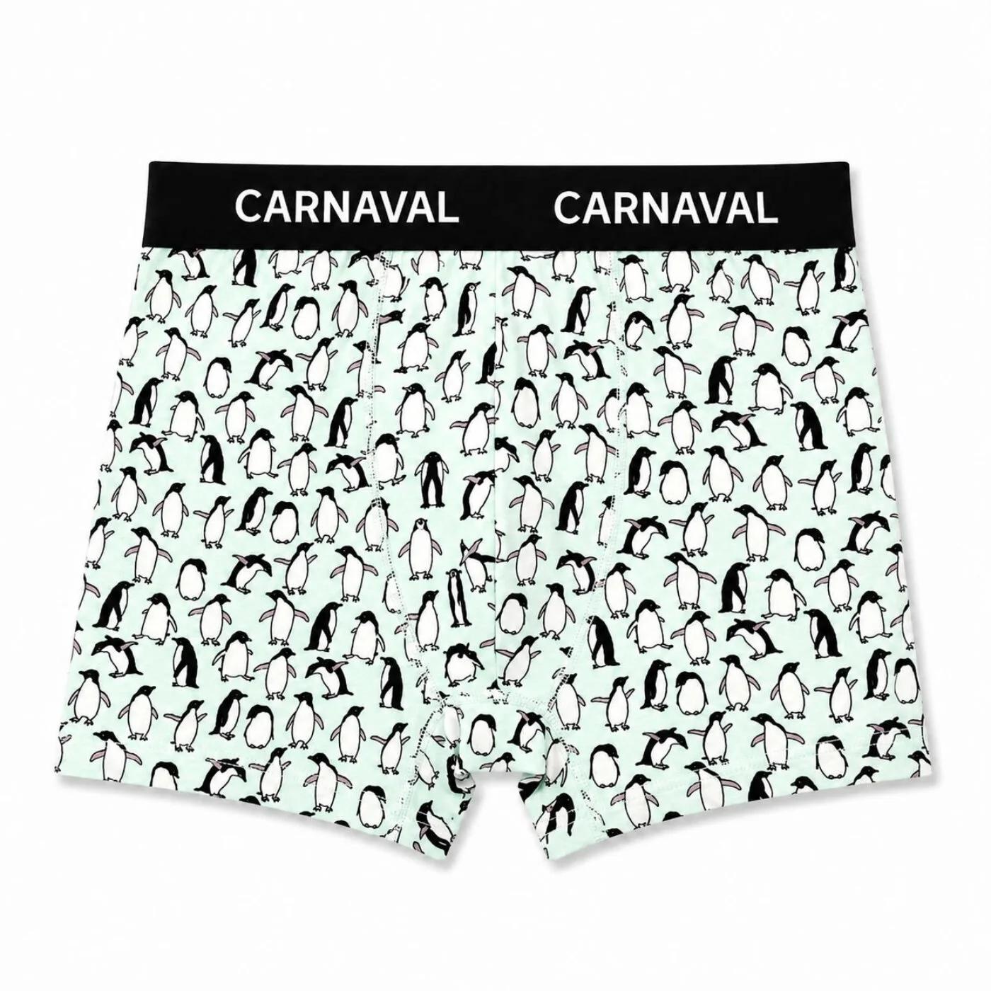 Carnaval Socks Penguin Pattern Men's Boxer Briefs Medium 1 Count