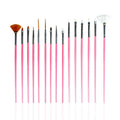 Nascita 15-Piece Pink Nail Art Brush Set for Detailing