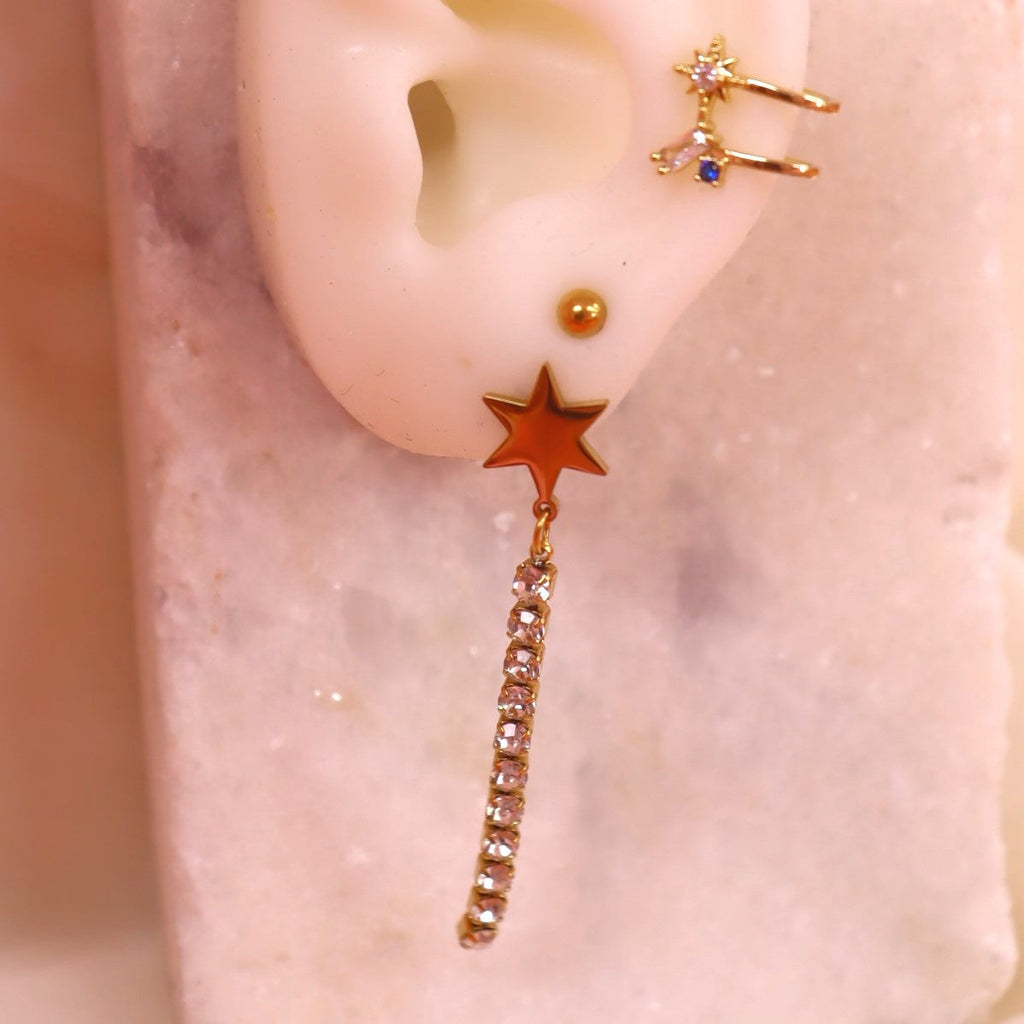 Dramatic Stardust Titanium Earrings