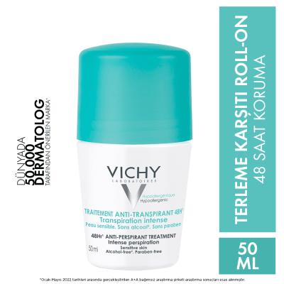 Vichy Intense Anti-Perspirant Deodorant for Excessive Sweating - Long Lasting Sweat & Odor Protection, Alcohol & Paraben-Free, Hypoallergenic