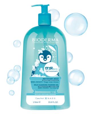 Bioderma ABCDerm Foaming Cleanser for Babies and Children - Gentle, Hypoallergenic, and Paraben-Free Skincare - 33.81 fl oz