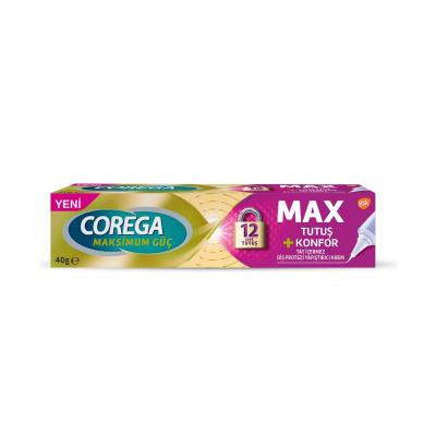 Corega MAX Denture Adhesive Cream for Secure Fit and Comfort - 40g