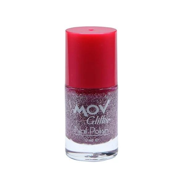 Mov Glitter Nail Polish - Light Pink No.11, Shiny Finish, Nail Art Supplies