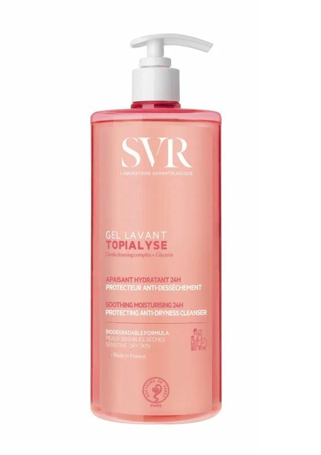 SVR Topialyse Gel Lavant - Gentle, Hypoallergenic Face Cleansing Gel for Sensitive & Dry Skin - Paraben-Free, Omega 3, 6, 9 Enriched