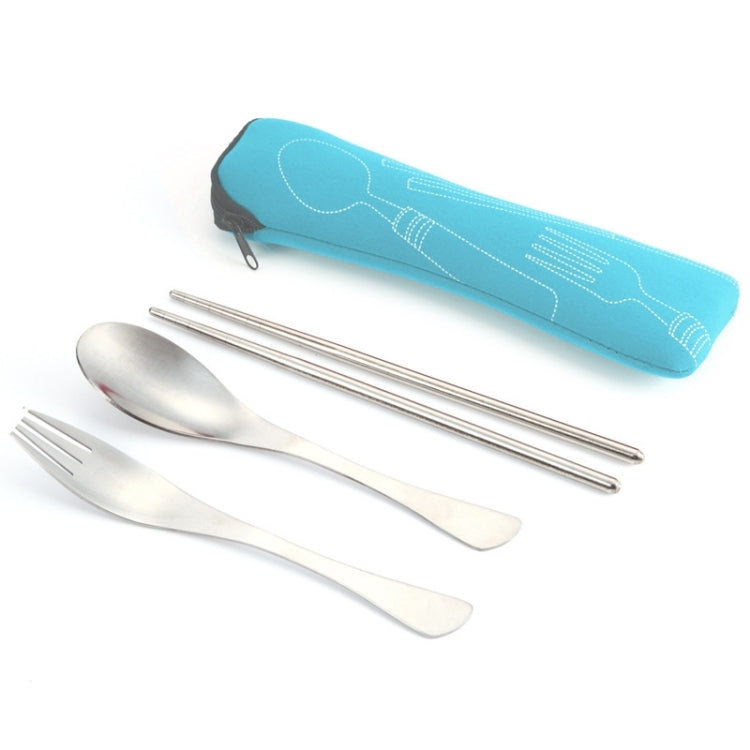 Three-Piece Outdoor Cutlery(Light blue)