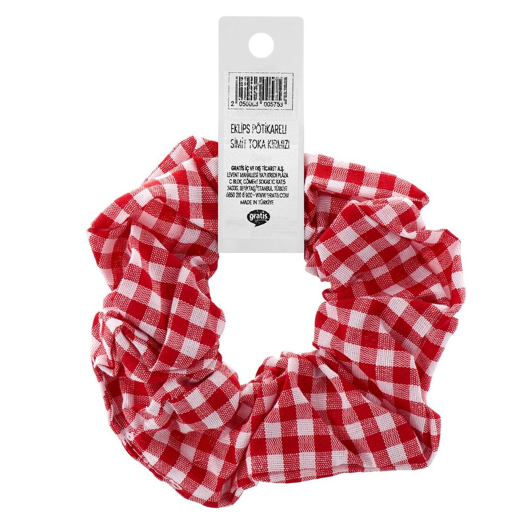 Eklips Red Gingham Scrunchie Hair Accessory 1 pc
