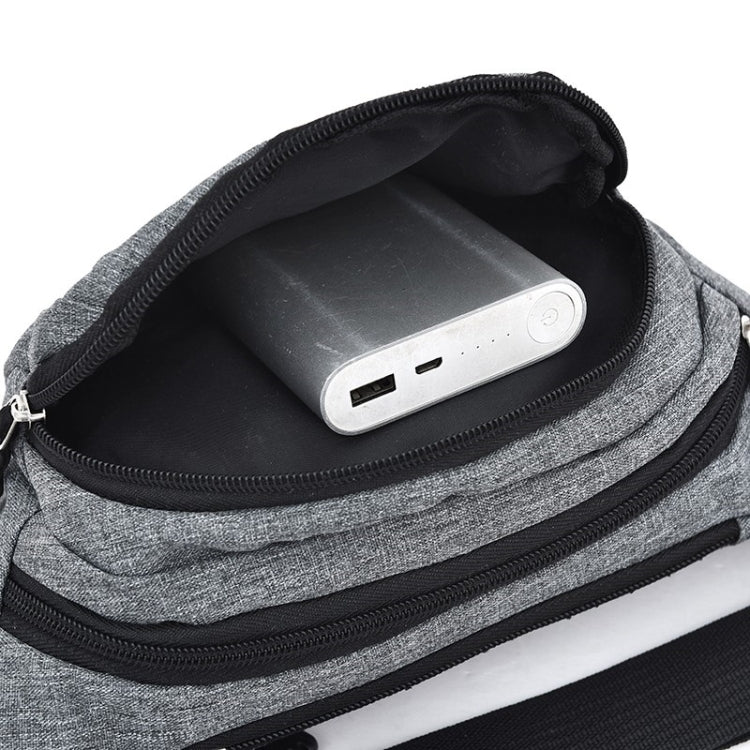 Pure Color Multi-function Pockets Waterproof Chest Bag Waist Crossbody Sports Bag (Black)
