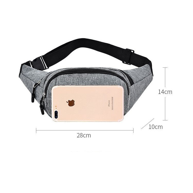 Pure Color Multi-function Pockets Waterproof Chest Bag Waist Crossbody Sports Bag (Black)