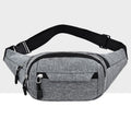 Pure Color Multi-function Pockets Waterproof Chest Bag Waist Crossbody Sports Bag (Grey)