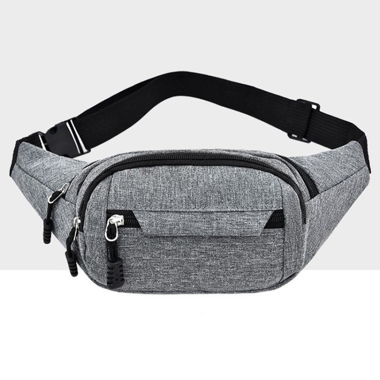 Pure Color Multi-function Pockets Waterproof Chest Bag Waist Crossbody Sports Bag (Grey)