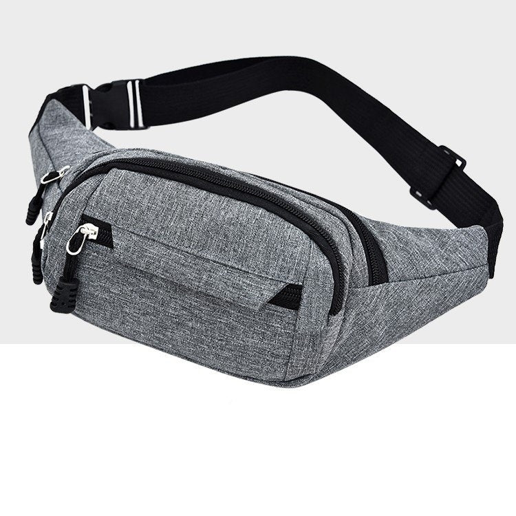 Pure Color Multi-function Pockets Waterproof Chest Bag Waist Crossbody Sports Bag (Grey)