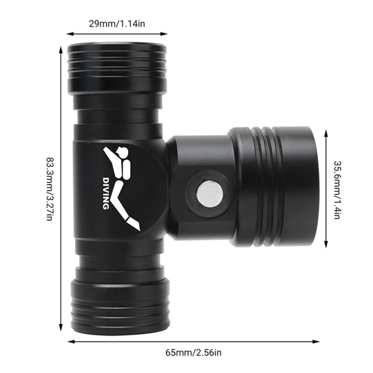 60m Underwater Photography Video Fill-up Headlight Diving Flashlight with Battery Display Function(Headlight)