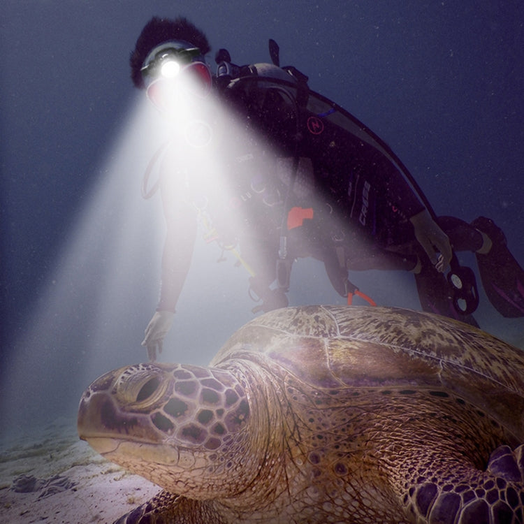 60m Underwater Photography Video Fill-up Headlight Diving Flashlight with Battery Display Function(Headlight)