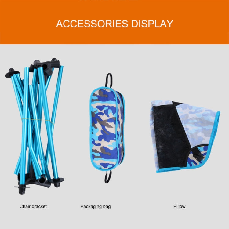 Outdoor Portable Camouflage Folding Camping Chair Light Fishing Beach Chair Aviation Aluminum Alloy Backrest Recliner