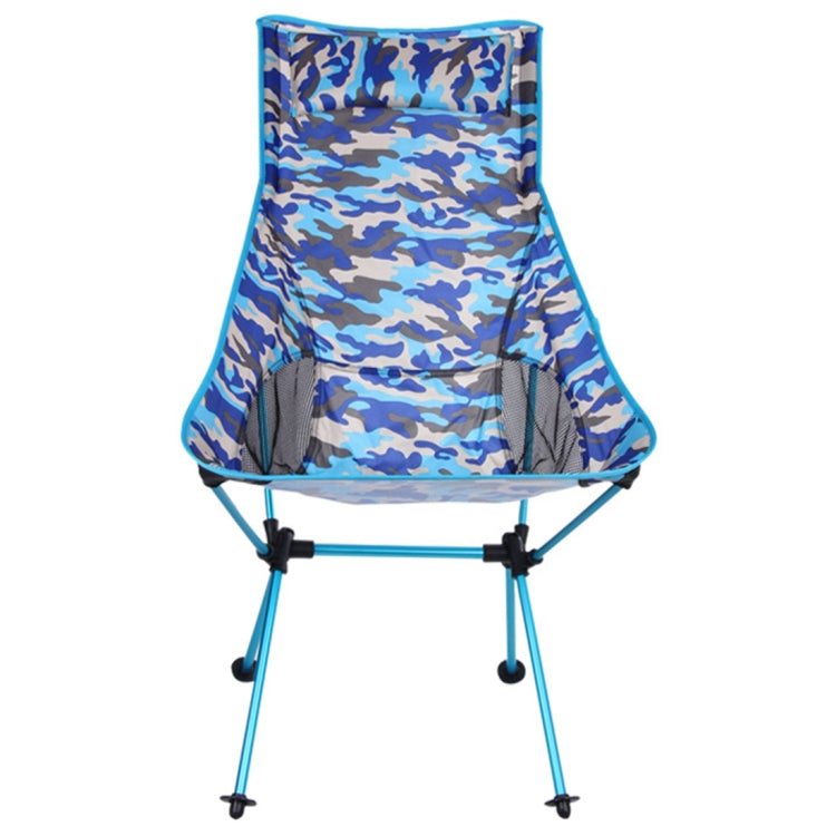Outdoor Portable Camouflage Folding Camping Chair Light Fishing Beach Chair Aviation Aluminum Alloy Backrest Recliner