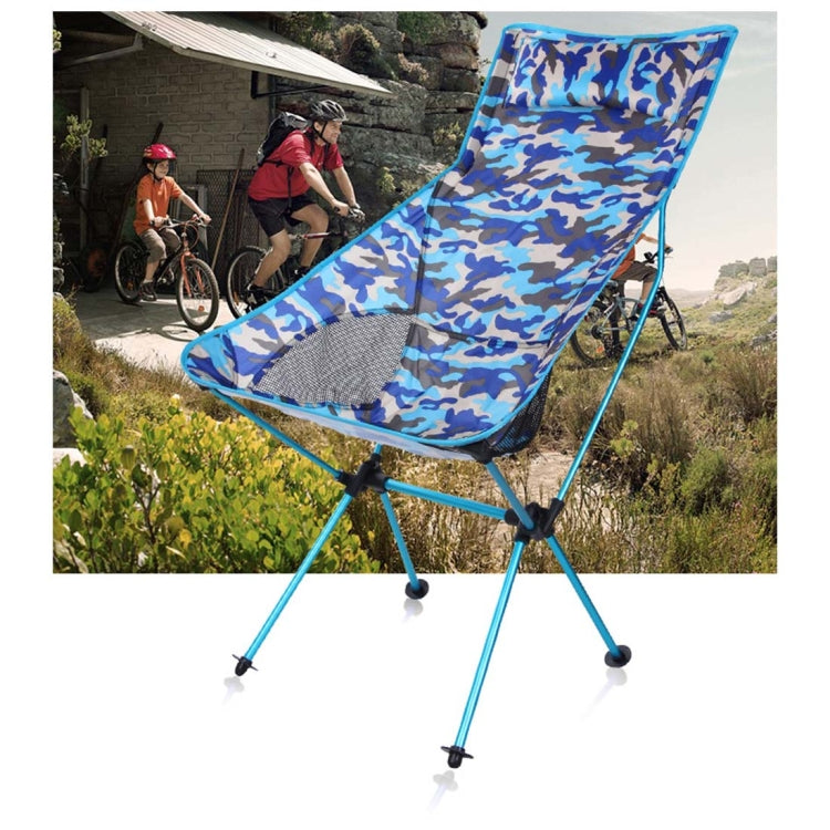 Outdoor Portable Camouflage Folding Camping Chair Light Fishing Beach Chair Aviation Aluminum Alloy Backrest Recliner