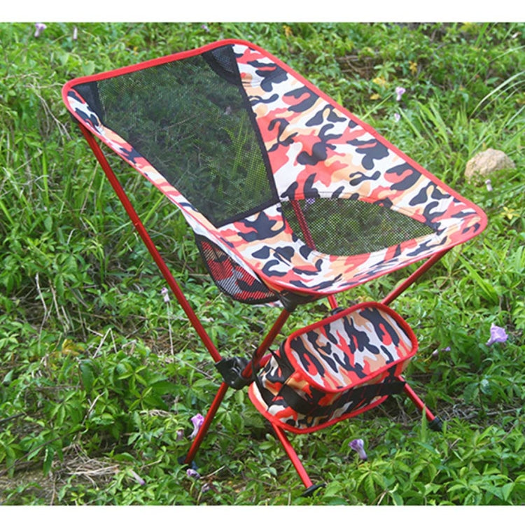 Outdoor Camouflage Portable Folding Camping Chair Light Fishing Beach Chair Aviation Aluminum Alloy Backrest Recliner