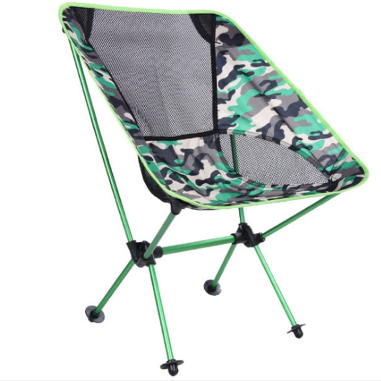 Outdoor Camouflage Portable Folding Camping Chair Light Fishing Beach Chair Aviation Aluminum Alloy Backrest Recliner