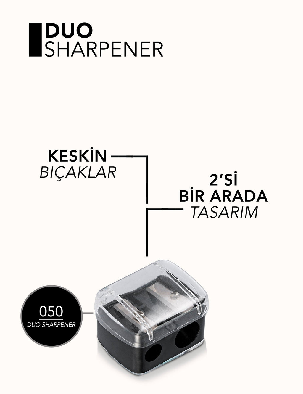Flormar Duo 2-in-1 Sharpener for Precise Makeup Pencils