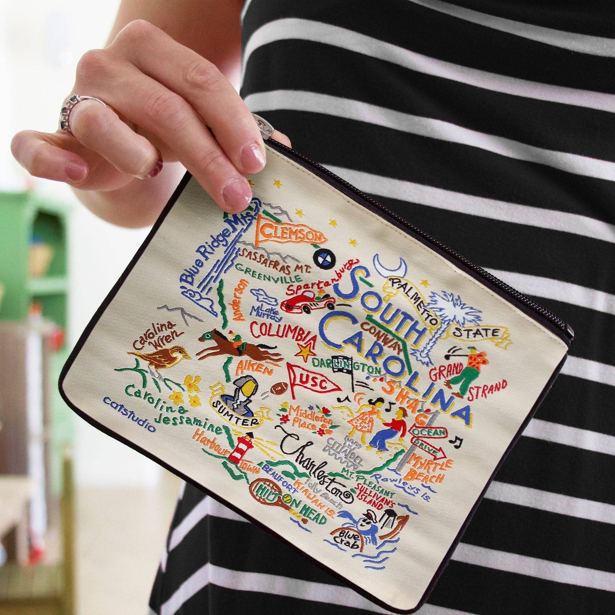 catstudio - South Carolina State Zip Pouch - Natural