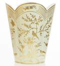 The Enchanted Home - Pale Green & Gold Chinoiserie Wastepaper Basket