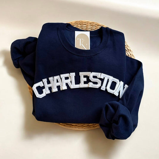 Threads And Needles, INC. - CHARLESTON sc Sweatshirt, South Carolina Gifts: Light Pink / XL